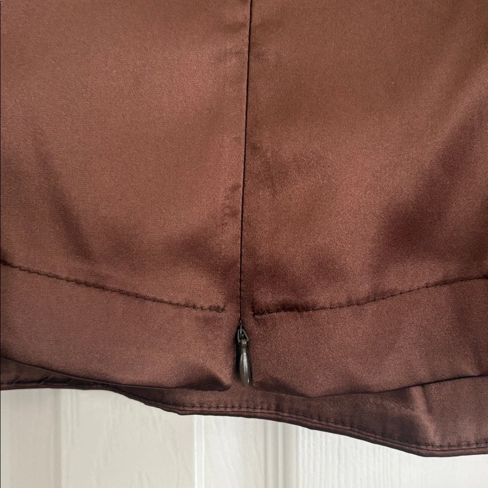 Eliza J New York Brown Satin Evening Party Blouse Womens Size 10 NWT - Picture 7 of 8